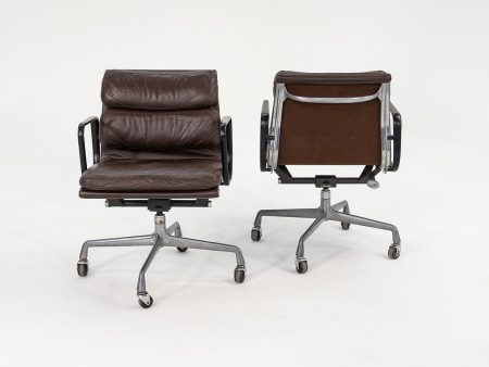 1982 Eames Soft Pad Management Chair, EA418 by Ray and Charles Eames for Herman Miller in Brown Leather 2x Available Supply