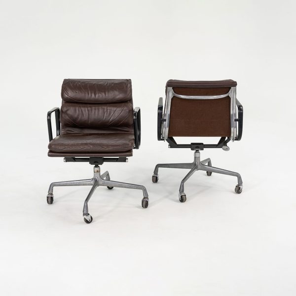 1982 Eames Soft Pad Management Chair, EA418 by Ray and Charles Eames for Herman Miller in Brown Leather 2x Available Supply