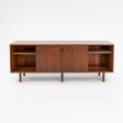 1960s Florence Knoll Walnut Credenza with Leather Pulls and Walnut Legs Online Hot Sale