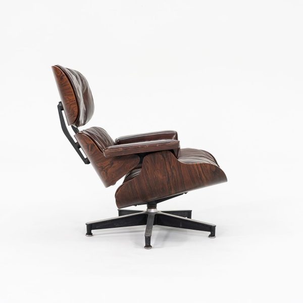 1956 Eames 670 & 671 Lounge Chair and Ottoman with Down-Filled Brown Leather Cushions and Brazilian Rosewood Online