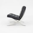 1987 Mies van der Rohe for Knoll Barcelona Lounge Chair in Black Leather and Stainless Steel Online