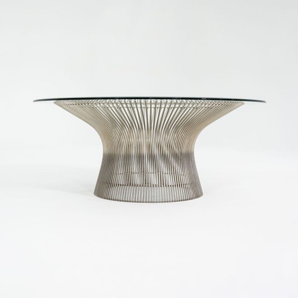 1970s Platner Coffee Table, Model 3714T by Warren Platner for Knoll in Glass with Nickel Chrome Steel Base Online