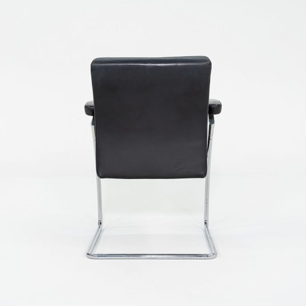 2003 Walter Knoll Art Collection Dining Arm Chairs in Black Leather 4x Available For Cheap