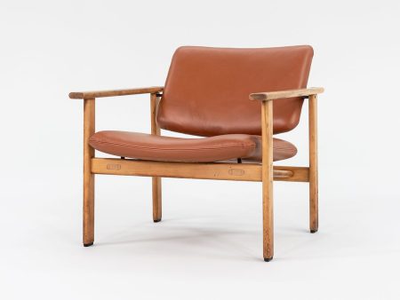 1966 Rare Series 4700 Chair by Arne Jacobsen for Fritz Hansen in New Cognac Leather Online now