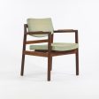 1960s Jens Risom Design Inc Pair of Dining Arm Chairs in Green Fabric Hot on Sale