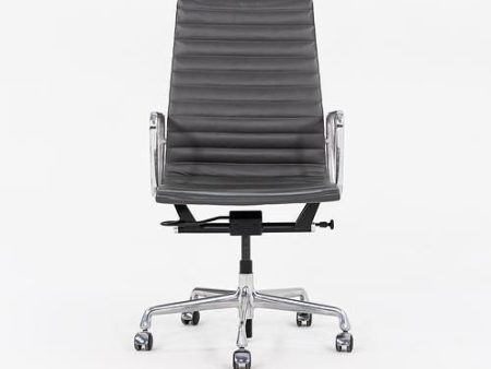 2016 Aluminum Group Executive Desk Chair, EA337 by Ray and Charles Eames for Herman Miller in Grey Leather 3x Available Cheap