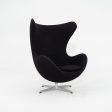 1967 Arne Jacobsen for Fritz Hansen Egg Chair and Ottoman in Black Fabric For Cheap