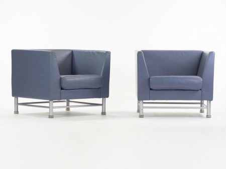 Ettore Sottsass for Knoll Eastside Lounge Chairs Memphis Italy Blue from O Hare Executive Lounge on Sale