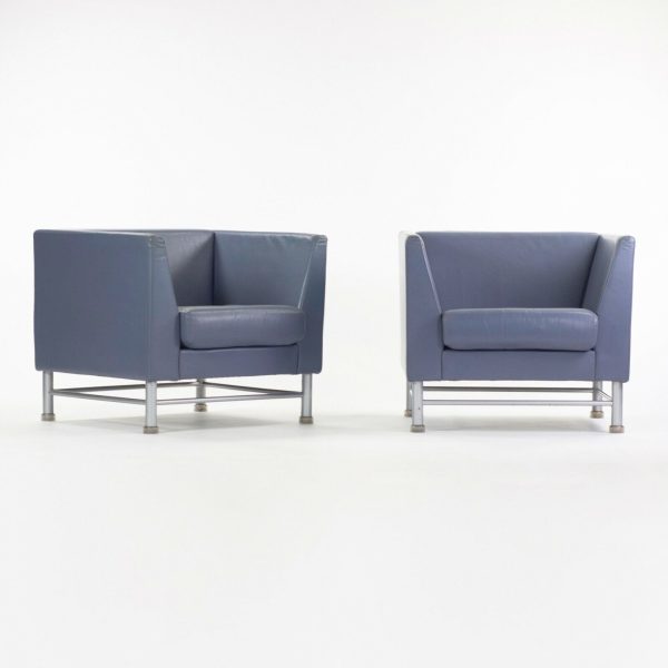 Ettore Sottsass for Knoll Eastside Lounge Chairs Memphis Italy Blue from O Hare Executive Lounge on Sale