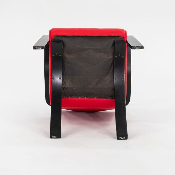 1990s Bentwood Lounge Chair by Thonet in Red Fabric with Ebonized Bentwood, 4x Available Fashion