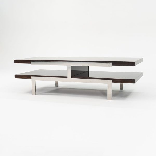 2011 Tara Coffee Table by Deirdre Jordan and Vincente Jimenez of Troscan Design for Holly Hunt in Rosewood and Polished Steel For Cheap