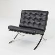 1987 Mies van der Rohe for Knoll Barcelona Lounge Chair in Black Leather and Stainless Steel Online