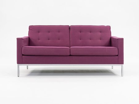 2015 Florence Knoll Settee Sofa, Model 1205S2 by Florence Knoll for Knoll in Purple Fabric Online Hot Sale