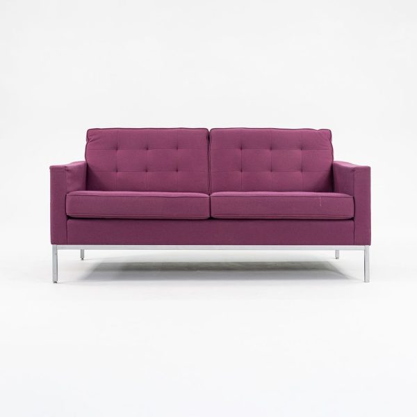 2015 Florence Knoll Settee Sofa, Model 1205S2 by Florence Knoll for Knoll in Purple Fabric Online Hot Sale