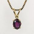 Genuine Ruby 14k Yellow Gold Necklace For Discount