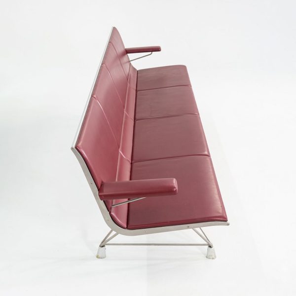 2000s Aero benches by Lievore Altherr Molina for Sellex   Davis in Aluminum and Red Vinyl Sale