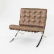 1990 Mies van der Rohe for Knoll Barcelona Lounge Chair in Tan Leather with Polished Stainless Frame Online Sale