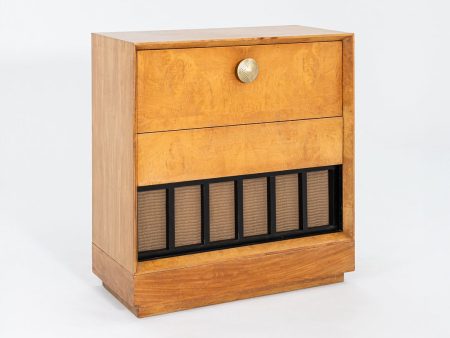 C. 1941 Gilbert Rohde for Herman Miller Paldao Burled Acacia Speaker Cabinet Hot on Sale