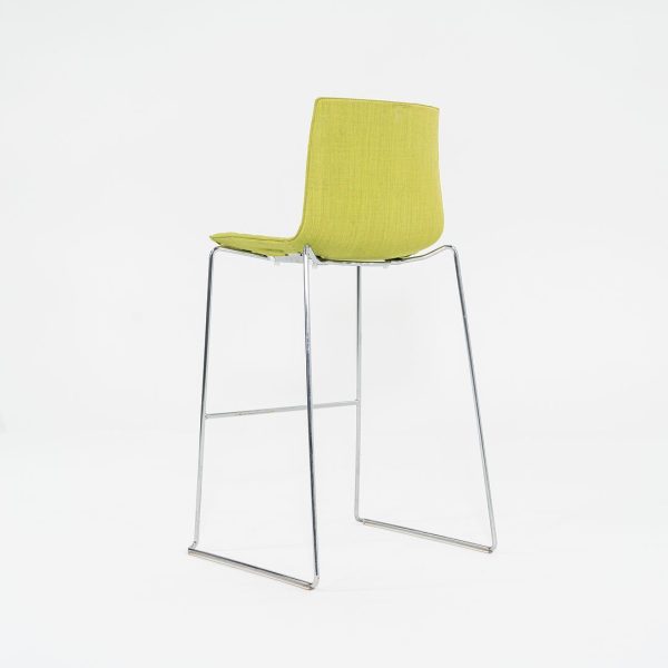 2010s Lievore Altherr Molina for Arper Catifa 46 Upholstered Bar Stool in Green Fabric 3x Available Supply