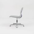 2010s Aluminum Group Armless Side Chair by Ray and Charles Eames for Herman Miller in Blue Grey Leather Online Hot Sale