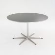 2012 Piet Hein and Arne Jacobsen for Fritz Hansen Super-Circular A825 47 inch Dining Table in Aluminum w  Black Laminate Top on Sale