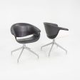 2004 Uwe Fischer for B&B Italia Sina Swivel Arm Dining   Desk Chairs in Black Leather 12+ Available on Sale