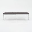 2022 Florence Knoll Three Seat Bench in Dark Brown Leather and Chrome Online