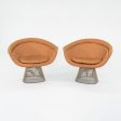 1960s Platner Lounge Chair, Model 1715L by Warren Platner for Knoll in Nickel Steel with Orange Fabric 4x Available Cheap