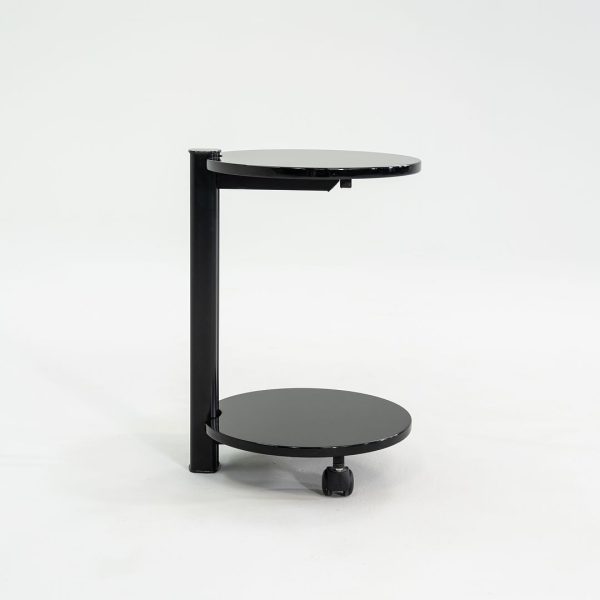 1980s Pace Collection Black Lacquered Occasional End Table on Casters Cheap