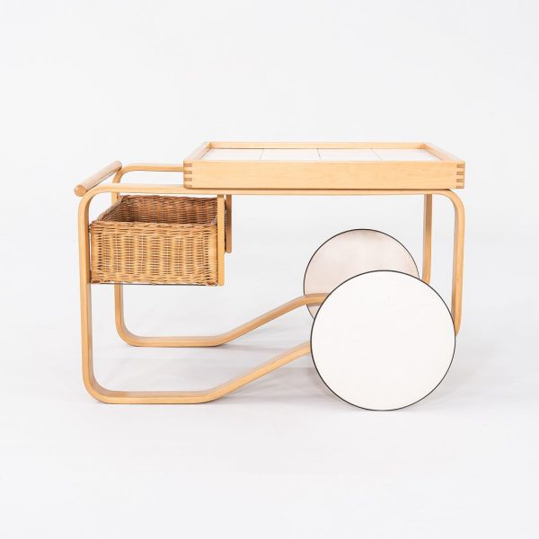 1970s Alvar and Aino Aalto for Artek Tea Trolley in Birch with Ceramic Tile on Sale