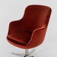 2009 Alpha High Back Bucket Chair by Nicos Zographos for Zographos Designs in Red Velvet 4x Available For Sale