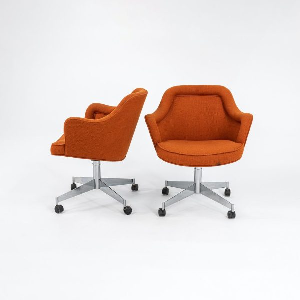 1971 Rolling Office Chair by Hiebert in Orange Fabric Discount