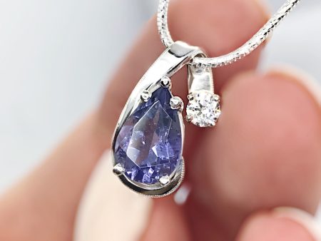 Iolite & CZ Sterling Silver Necklace Online Hot Sale