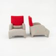 1990s Pair of Oriente Lounge Chairs by Antonio Citterio for B&B Italia in Red and Grey Fabric Online now