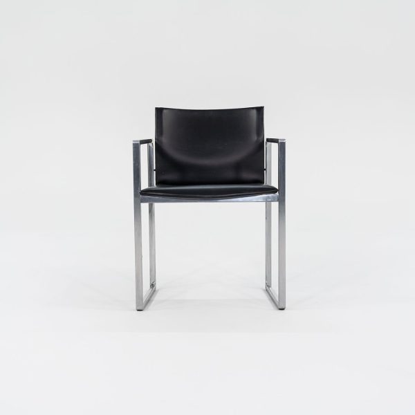 2010s 184 Eve Chair by Piero Lissoni for Cassina in Black Leather and Aluminum 12+ Available Online Hot Sale