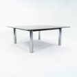 2006 Custom Black Granite and Chromed Steel Conference or Dining Table 72x72in Online Sale