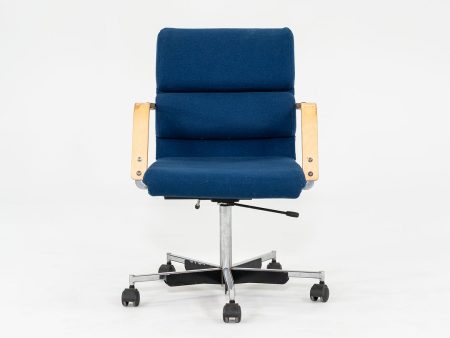 1980s Plaano Chair by Yrjo Kukkapuro for Avarte in Birch with Blue Fabric & Pneumatic Base Online Hot Sale