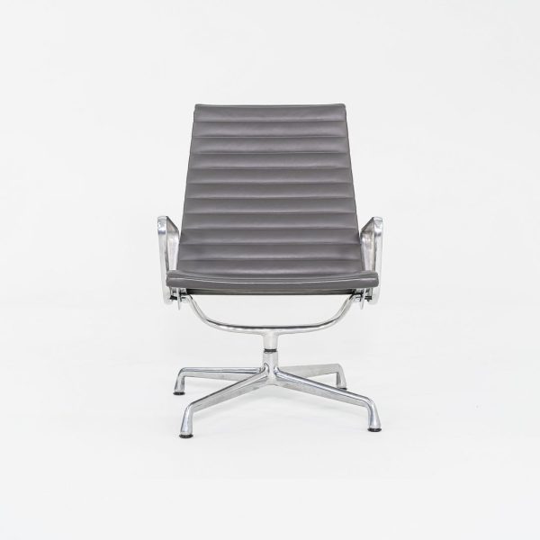 2013 Herman Miller Eames Aluminum Group Lounge Chairs in Grey Leather 2x Available Online Sale