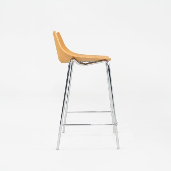 2006 Allermuir Limited Counter Stool in Oak and Chromed Steel 12x Available on Sale