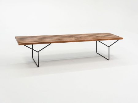 1950S Bertoia Bench, Model 400 By Harry Bertoia For Knoll Steel, Oak Discount