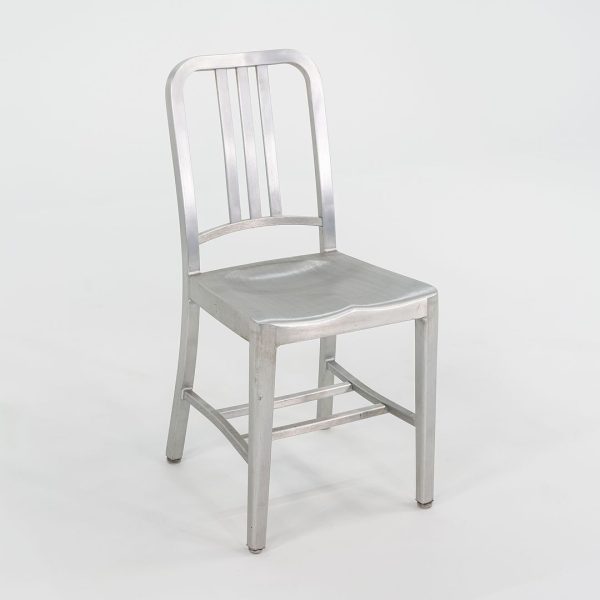 2010s 1006 Navy Dining   Side Chair by Emeco in Brushed Aluminum 19x Available For Cheap