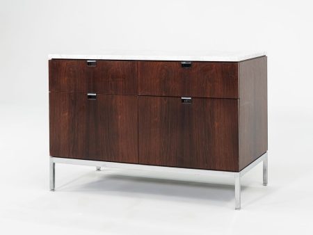 C. 1960s Florence Knoll Rosewood and Marble Credenza   Cabinet 37 inch Online