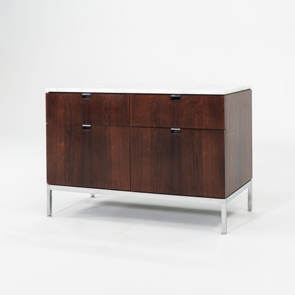 C. 1960s Florence Knoll Rosewood and Marble Credenza   Cabinet 37 inch Online