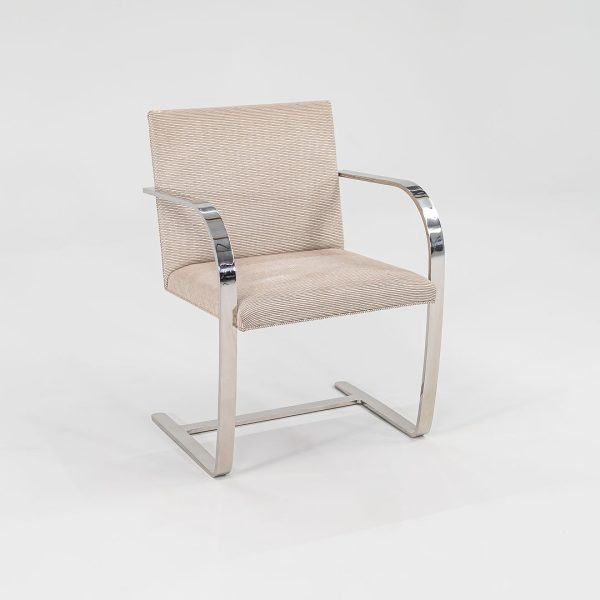 1984 Set of Six Brno Arm Dining Chair, Model 255 by Mies van der Rohe for Knoll in Fabric on Sale