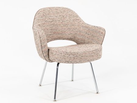 2022 Saarinen Executive Armchair with Tubular Steel Legs, Model 71A by Eero Saarinen for Knoll in Fabric Upholstery Sale