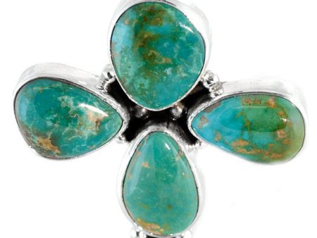 Aaron Toadlena Crow Springs Turquoise Sterling Silver Cross Pendant For Discount