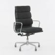 1985 Black Fabric Eames Aluminum Group Soft Pad Executive High Back Desk Chair Sale