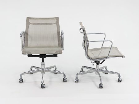 2015 Aluminum Group Management Chair, Model EA335 by Ray and Charles Eames for Herman Miller Aluminum, PVC Mesh, Rubber, Steel, Plastic Sale