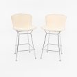 2011 Pair of Harry Bertoia for Knoll Chrome Counter Stools with Ivory Fabric Pads Cheap