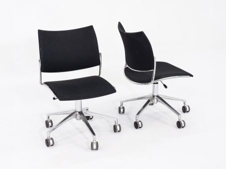 2017 Sigurd Rothe for Casala Cello Desk Chairs in Black Fabric and Chromed Steel 12+ Available Fashion